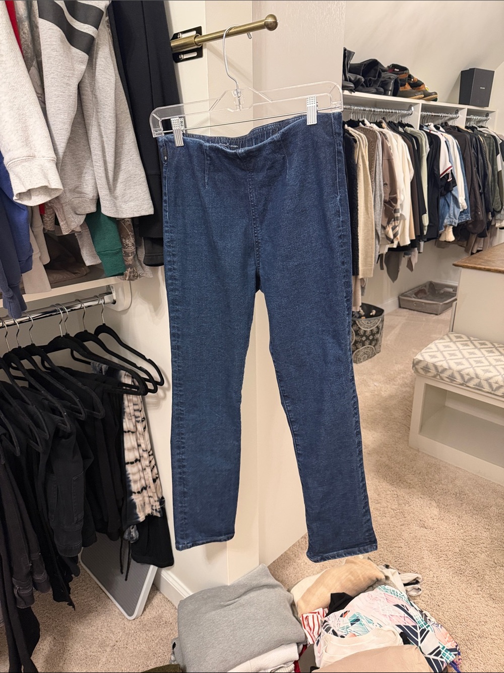 Ag Adriano Goldschmied High-Rise Slim Straight Jeans in Deep Blue Wash - Picture 6 of 7